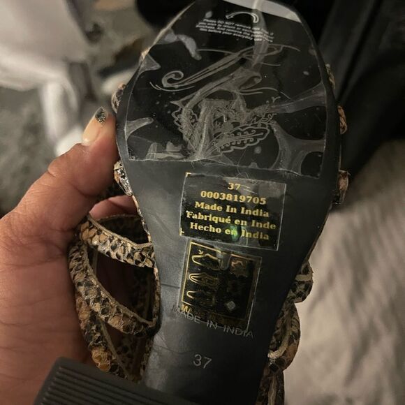 37/6.5/7 free people colette sansal/shoe/heel python/strappy caged gladiator - Picture 9 of 11